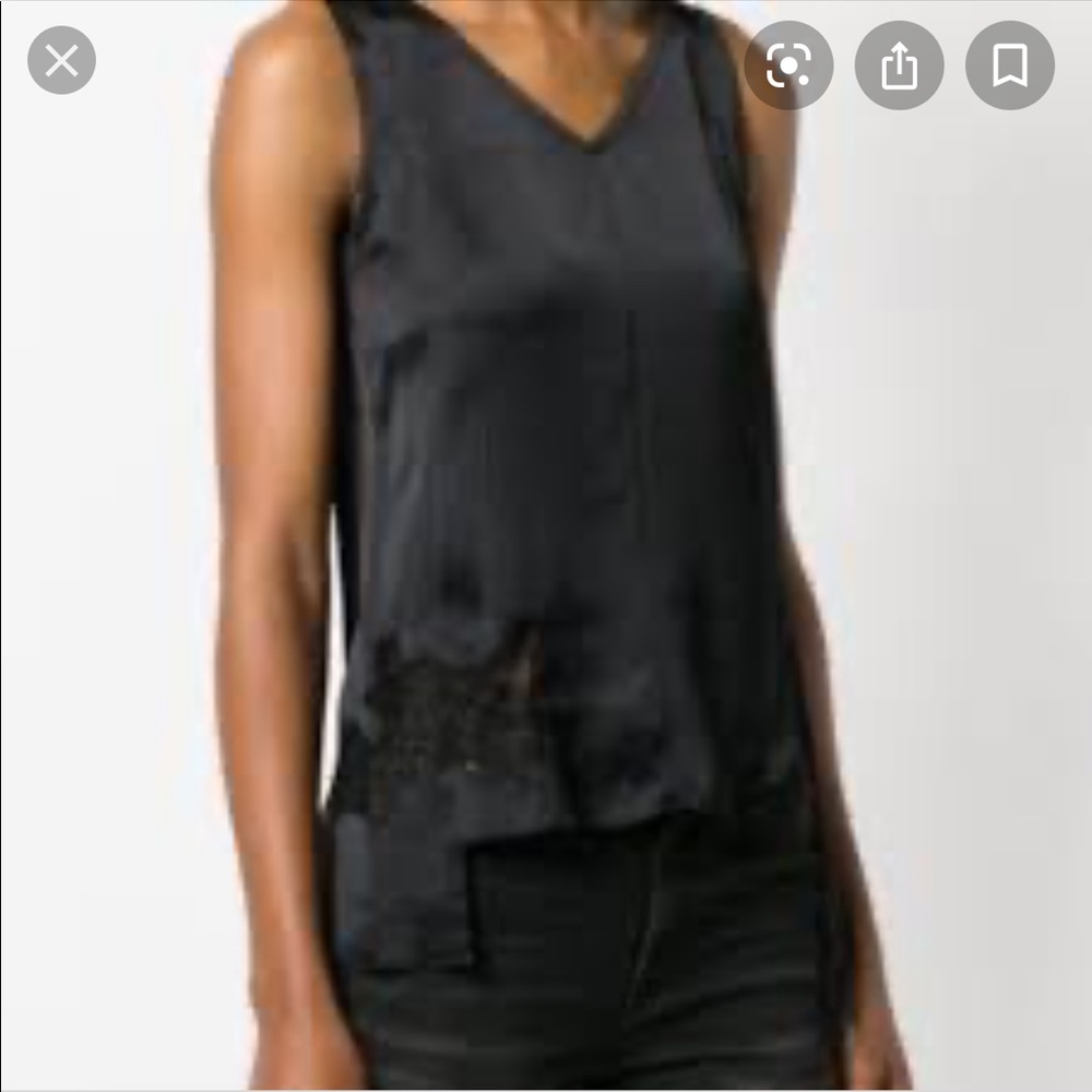 Helmut Lang Deconstructed Silk & Lace Tank Small S